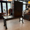 Two Piece Industrial Green Metal Workbench With Cubby Tool Storage