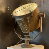Large Industrial Patinated Copper Search Light