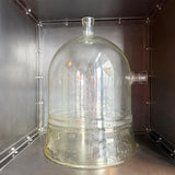 Oversized Industrial Pyrex Glass Bell Jar With Small Side Arm