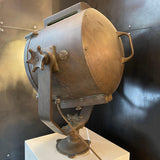 Large Industrial Patinated Copper Search Light