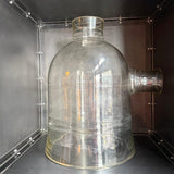 Oversized Industrial Pyrex Glass Bell Jar With Large Side Arm