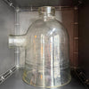 Oversized Industrial Pyrex Glass Bell Jar With Large Side Arm