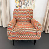 Mid Century Modern Upholstered Lounge Chair Ottoman Set