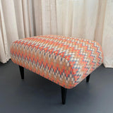 Mid Century Modern Upholstered Lounge Chair Ottoman Set