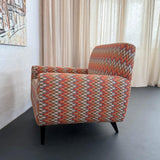 Mid Century Modern Upholstered Lounge Chair Ottoman Set