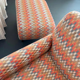 Mid Century Modern Upholstered Lounge Chair Ottoman Set