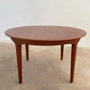 Round Teak Extension Dining Table By Henning Kjaernulf For Soro Stole, Denmark