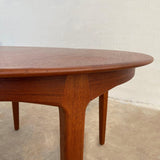 Round Teak Extension Dining Table By Henning Kjaernulf For Soro Stole, Denmark