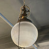 Early 20th Century Industrial Prismatic Holophane Glass Globe Pendant