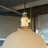 Antique Early 20th Century Scalloped Milk Glass Dome Pendant Light
