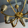 Mid-Century Modern Multi-Stem Brass Mesh Chandelier