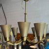 Mid-Century Modern Multi-Stem Brass Mesh Chandelier
