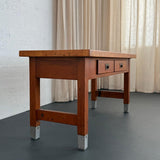Industrial Maple Library Console Work Table
