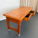 Industrial Maple Library Console Work Table