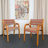 Pair of Mid Century Modern Bentwood Outline Armchairs