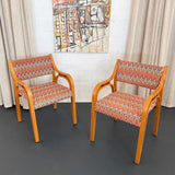 Pair of Mid Century Modern Bentwood Outline Armchairs