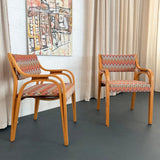 Pair of Mid Century Modern Bentwood Outline Armchairs