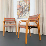 Pair of Mid Century Modern Bentwood Outline Armchairs