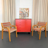 Pair of Mid Century Modern Bentwood Outline Armchairs