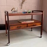 Scandinavian Modern Rosewood Bar Cart Trolley By Arrebo Mobler