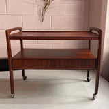 Scandinavian Modern Rosewood Bar Cart Trolley By Arrebo Mobler