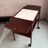 Scandinavian Modern Rosewood Drop Leaf Expanding Bar Cart By Yngve Ekström