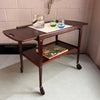 Scandinavian Modern Rosewood Drop Leaf Expanding Bar Cart By Yngve Ekström