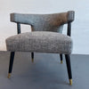 Mid-Century Modern Upholstered Barrel Back Accent Chair