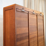 Industrial Tambour-Front Triple Bay Document File Cabinet