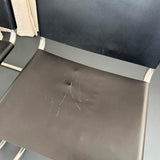 Black Leather Chrome Cantilever Mies Van Der Rohe MR10 Chairs For Knoll