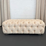 Tufted Ultra-Suede Bench With Lucite Feet By Shlomi Haziza For H Studio