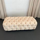 Tufted Ultra-Suede Bench With Lucite Feet By Shlomi Haziza For H Studio