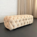 Tufted Ultra-Suede Bench With Lucite Feet By Shlomi Haziza For H Studio