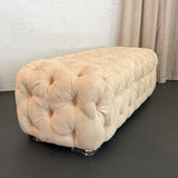 Tufted Ultra-Suede Bench With Lucite Feet By Shlomi Haziza For H Studio