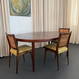 Set Of Six Mid-Century Modern Walnut And Cane Dining Chairs By DUX