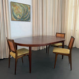Set Of Six Mid-Century Modern Walnut And Cane Dining Chairs By DUX