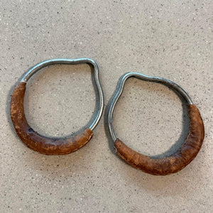 Pair Of Early 20th Century Iron And Leather Gymnastic Rings