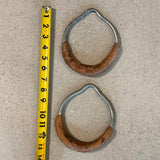 Pair Of Early 20th Century Iron And Leather Gymnastic Rings