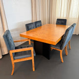 Modernist Extension Burl Dining Set By Milo Baughman For Thayer Coggin