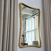 Hollywood Regency Biomorphic Gilt Wood Frame Wall Mirror