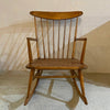 Mid-Century Modern Spindle Back Cane Seat Rocking Chair