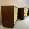 Pair Of Hollywood Regency Mahogany Textured Front Dressers