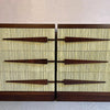 Pair Of Hollywood Regency Mahogany Textured Front Dressers