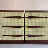 Pair Of Hollywood Regency Mahogany Textured Front Dressers