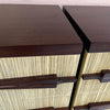 Pair Of Hollywood Regency Mahogany Textured Front Dressers