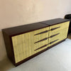 Pair Of Hollywood Regency Mahogany Textured Front Dressers