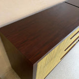 Pair Of Hollywood Regency Mahogany Textured Front Dressers