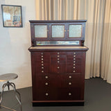 Antique Mahogany Apothecary Dentist Cabinet By The American Cabinet Company