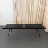 Mid-Century Modern Black Lacquered Slat Bench Coffee Table
