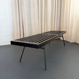 Mid-Century Modern Black Lacquered Slat Bench Coffee Table